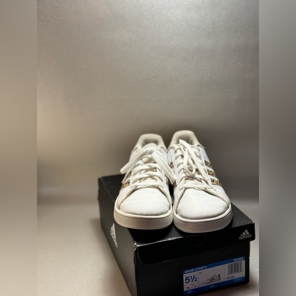Adidas Grand Court K Shoes White Leopard / Leopard Girl's Sneakers - Picture 8 of 8